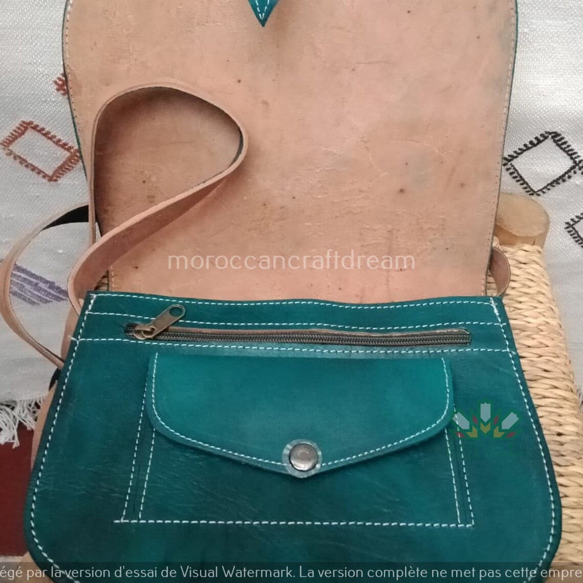 Sac en cuir Sweerly Teal SB1TE – Sac à bandoulière bohème, sac à main