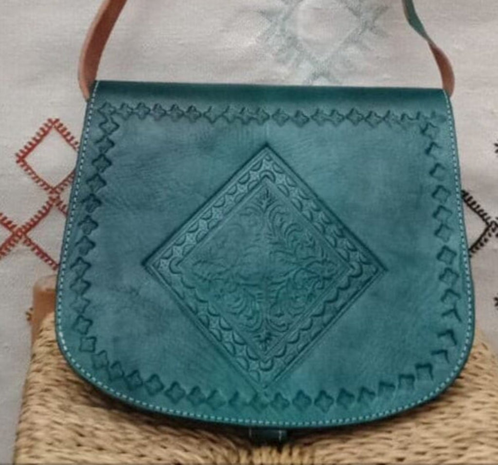 Sac en cuir Sweerly Teal SB1TE – Sac à bandoulière bohème, sac à main